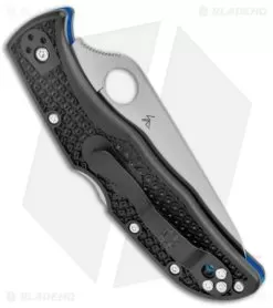 Spyderco Endela Thin Blue Line Knife Black FRN (3.4" Serr Satin) C243FPSBKBL 6 Spyderco Endela Thin Blue Line Knife Black FRN (3.4" Serr Satin) C243FPSBKBL -Knife Shop Spyderco Endela Thin Blue Line Black FRN Satin Serr C243FPSBKBL BHQ 125858 jr side