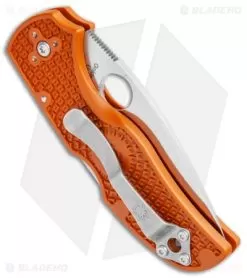 Spyderco Native 5 Lightweight Lockback Knife Orange FRN (3" Satin REX 45) 5 Spyderco Native 5 Lightweight Lockback Knife Orange FRN (3" Satin REX 45) -Knife Shop Spyderco Native 5 Lightweight LB Orange FRN Satin BHQ 106198 jr side