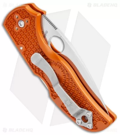 Spyderco Native 5 Lightweight Lockback Knife Orange FRN (3" Satin REX 45) 3 Spyderco Native 5 Lightweight Lockback Knife Orange FRN (3" Satin REX 45) - Image 3