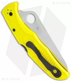Spyderco Pacific Salt 2 Lockback Knife Yellow FRN (3.4" Satin H2) C91PYL2 -Knife Shop Spyderco Pacific Salt 2 LB Yellow FRN Satin Plain C91PYL2 BHQ 112409 jr side
