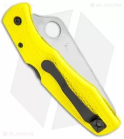 Spyderco Pacific Salt H-1 Knife C91SYL Yellow FRN (3.81" Satin Serr) -Knife Shop Spyderco Pacific Salt H 1 C91SYL Yellow FRN Satin Serr BHQ 8216 jr side