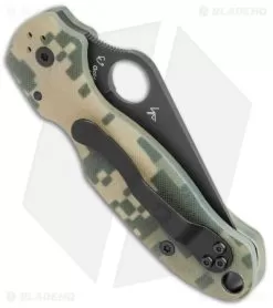 Spyderco Para 3 Compression Lock Knife Digi Camo G-10 (3" Black) C223GPCMOBK -Knife Shop Spyderco Para 3 Compression Lock Digi Camo G 10 Black C223GPCMOBK BHQ 67322 jr side