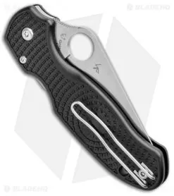 Spyderco Para 3 Lightweight Compression Lock Folding Knife Black FRN (3" Satin) -Knife Shop Spyderco Para 3 Lightweight Compression Lock Black FRN Satin C223PBK BHQ 93614 jr side