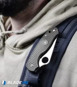 Spyderco Para 3 Lightweight Compression Lock Folding Knife Black FRN (3" Satin) -Knife Shop Spyderco Para 3 Lightweight Compression Lock Folding Knife Black FRN Satin BHQ 93614 kp backpack web