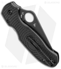 Spyderco Para 3 Lightweight Compression Lock Folding Knife Black LW (3" Black) -Knife Shop Spyderco Para3 Lightweight Compression Lock Black FRN Black C223PBBK BHQ 102052 jr side