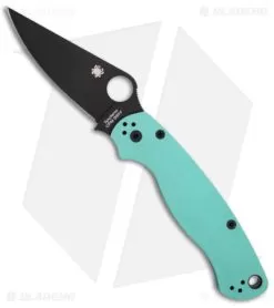 Spyderco Paramilitary 2 Compression Lock Knife Teal G-10 (3.4" Black S90V)