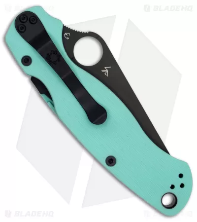 Spyderco Paramilitary 2 Compression Lock Knife Teal G-10 (3.4" Black S90V) 2 Spyderco Paramilitary 2 Compression Lock Knife Teal G-10 (3.4" Black S90V) - Image 2