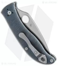 Spyderco Polestar Liner Lock Knife Gray G-10 (3.3" Satin) C220GPGY -Knife Shop Spyderco Polestar LL Gray G 10 C220GPGY BHQ 50832 jr side 2