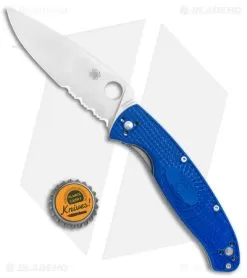 Spyderco Resilience Lightweight Liner Lock Knife Blue FRN (4.3" Serr) C142PSBL -Knife Shop Spyderco Resilience Lightweight LL Blue FRN Satin Serr C142PSBL BHQ 125855 jr bottlecap