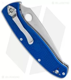 Spyderco Resilience Lightweight Liner Lock Knife Blue FRN (4.3" Serr) C142PSBL -Knife Shop Spyderco Resilience Lightweight LL Blue FRN Satin Serr C142PSBL BHQ 125855 jr side