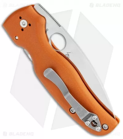 Spyderco Shaman Compression Lock Knife Orange G-10 (3.6" Satin REX 45) Sprint 3 Spyderco Shaman Compression Lock Knife Orange G-10 (3.6" Satin REX 45) Sprint - Image 3