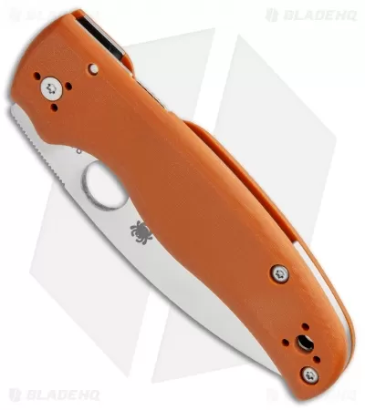 Spyderco Shaman Compression Lock Knife Orange G-10 (3.6" Satin REX 45) Sprint 2 Spyderco Shaman Compression Lock Knife Orange G-10 (3.6" Satin REX 45) Sprint - Image 2