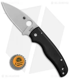 Spyderco Shaman Compression Lock Knife Black G-10 (3.6" Stonewash) C229GP -Knife Shop Spyderco Shaman black G10 Satin BHQ 71268 er bottlecap