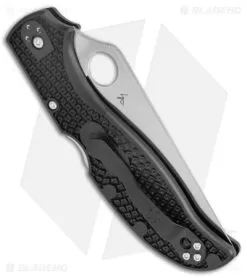 Spyderco Stretch 2 XL Lockback Knife Black FRN (4" Satin) C258PBK -Knife Shop Spyderco Stretch 2 XL LB Black FRN Satin C258PBK BHQ 139720 jr side