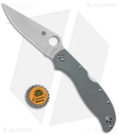 Spyderco Stretch 2 XL Lockback Knife Gray G-10 (4" Satin) C258GPGYCW -Knife Shop Spyderco Stretch 2 XL LB Gray G 10 Satin BHQ 175393 jr bottlecap