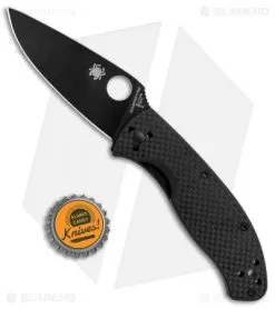 Spyderco Tenacious Folding Knife Carbon Fiber/G-10 (3.375" Black) C122CFBBKP -Knife Shop Spyderco Tenacious CF G 10 Black C122CFBBKP BHQ 76657 jr bottlecap 2