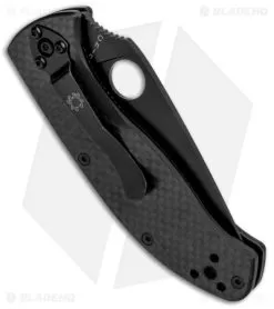 Spyderco Tenacious Folding Knife Carbon Fiber/G-10 (3.375" Black) C122CFBBKP -Knife Shop Spyderco Tenacious CF G 10 Black C122CFBBKP BHQ 76657 jr side 2