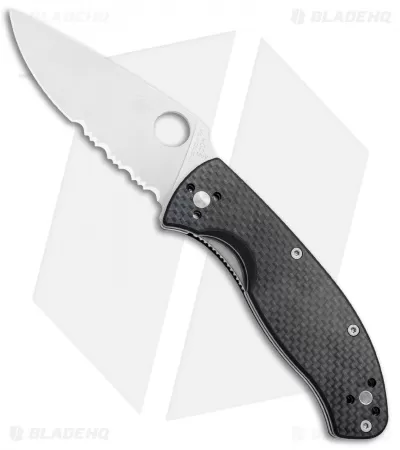 Spyderco Tenacious Folding Knife Carbon Fiber/G-10 (3.375" Satin Serr) C122CFPS 1 Spyderco Tenacious Folding Knife Carbon Fiber/G-10 (3.375" Satin Serr) C122CFPS