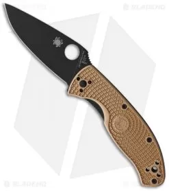 Spyderco Tenacious Lightweight Folding Knife Tan FRN (3.4" Black)