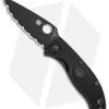 Spyderco Tenacious Lightweight Knife FRN (3.375" Black Full Serr) C122SBBK