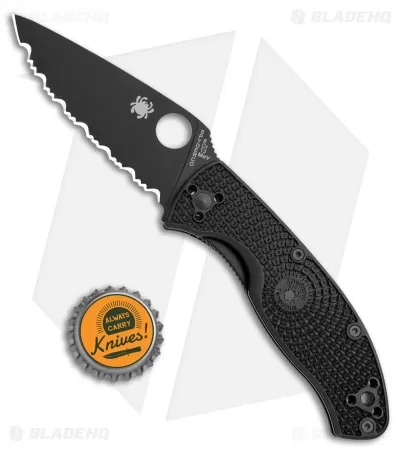 Spyderco Tenacious Lightweight Knife FRN (3.375" Black Full Serr) C122SBBK 4 Spyderco Tenacious Lightweight Knife FRN (3.375" Black Full Serr) C122SBBK - Image 4
