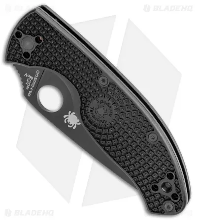 Spyderco Tenacious Lightweight Knife FRN (3.375" Black Full Serr) C122SBBK 2 Spyderco Tenacious Lightweight Knife FRN (3.375" Black Full Serr) C122SBBK - Image 2