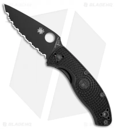 Spyderco Tenacious Lightweight Knife FRN (3.375" Black Full Serr) C122SBBK 1 Spyderco Tenacious Lightweight Knife FRN (3.375" Black Full Serr) C122SBBK