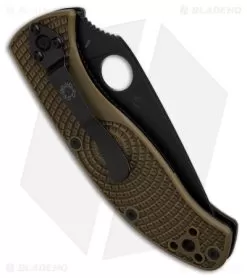 Spyderco Tenacious Lightweight Folding Knife OD Green FRN (3.4" Black Serr) -Knife Shop Spyderco Tenacious Lightweight Folding Knife OD Green FRN 3in Black Serr BHQ 120673 td side