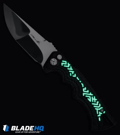 Brian Tighe Custom Tighe Fighter Drop Point Automatic Glow Pattern (3.9" Polish) 4 Brian Tighe Custom Tighe Fighter Drop Point Automatic Glow Pattern (3.9" Polish) - Image 4