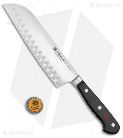 Wusthof Classic 7" Hollow Edge Santoku Kitchen Knife Black Polymer 2 Wusthof Classic 7" Hollow Edge Santoku Kitchen Knife Black Polymer - Image 2