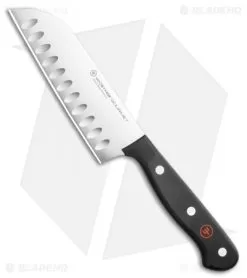 Wusthof Gourmet Hollow Edge 5" Santoku Knife Black (5" Satin)