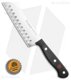 Wusthof Gourmet Hollow Edge 5" Santoku Knife Black (5" Satin) -Knife Shop Wusthof Gourmet Hollow Edge 5 Santoku Knife Black 5 Satin BHQ 114537 LS Bottlecap