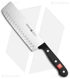 Wusthof Gourmet Hollow Edge Nakiri Knife Black (7" Satin)
