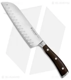 Wusthof Ikon 7" Hollow Edge Santoku Kitchen Knife Grenadill Wood