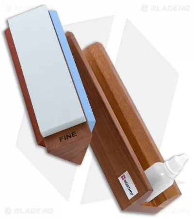 Wusthof Tri-Stone Sharpener Wood 2 Wusthof Tri-Stone Sharpener Wood - Image 2