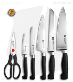 Zwilling Four Star 7-Piece Kitchen Knife Self-Sharpening Block Set -Knife Shop Zwilling Four Star 7pc Self Sharpening Block Set BHQ 134426 td size