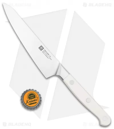 Zwilling Pro Le Blanc 5.5" Utility Prep Kitchen Knife White Three Pin 4 Zwilling Pro Le Blanc 5.5" Utility Prep Kitchen Knife White Three Pin - Image 4