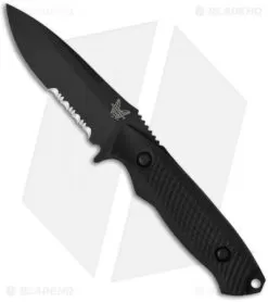 Benchmade Nim Cub II Knife 147SBK Drop Point Fixed Blade (3.5" Black Serr)