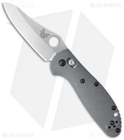 Benchmade Mini Griptilian AXIS Lock Knife Gray/Blue G-10 (2.91" Satin) 555-1