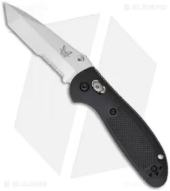Benchmade Mini Griptilian Tanto AXIS Lock Knife Black (2.91" Satin Serr) 557S