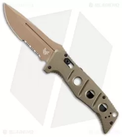 Benchmade Adamas Automatic Knife Olive G-10 (3.8" Serr FE) 2750SFE-2