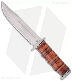 Browning Black Label Point Blank Leather Fixed Blade Knife (6" Bead Blast) 112BL