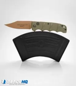 Boker Desert Warrior Kalashnikov Bowie Automatic Knife OD Green (D2 Copper) -Knife Shop boker kalashnikov desert warrior bowie BHQ 17106 box dl 2
