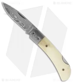 Boker Magnum Damascus Bone Lockback Knife (3.1" Damascus) 01MB180DAM