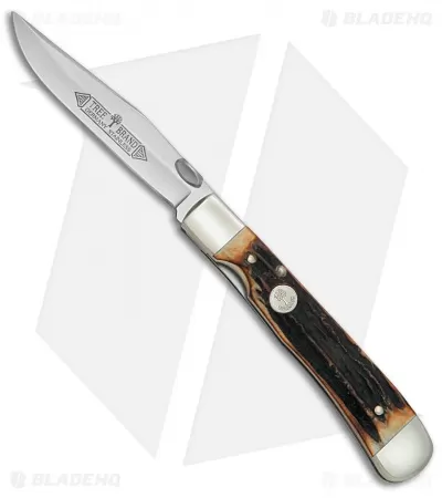 Boker Trapperliner Liner Lock Knife Stag Horn (3.25" Satin) 114715 1 Boker Trapperliner Liner Lock Knife Stag Horn (3.25" Satin) 114715