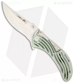 Brian Tighe Custom Medium Tighe Rod Folding Knife Gold/Green Ti (3.5" Satin)