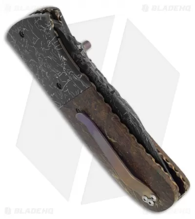 Burr Oak Knives First Responder Knife Vintage Rag Micarta (3.5" Damascus) 2 Burr Oak Knives First Responder Knife Vintage Rag Micarta (3.5" Damascus) - Image 2