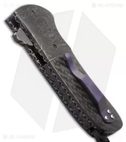 Burr Oak Knives Coffin Nail Flipper Knife Skull/CF (3.5" San Mai) -Knife Shop burr oak knives coffin nail dp 6 5 2015 spine jm