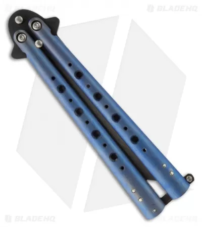 Chuck Gedraitis Knives Balisong #108 Titanium Butterfly Knife (4" Black) 2 Chuck Gedraitis Knives Balisong #108 Titanium Butterfly Knife (4" Black) - Image 2