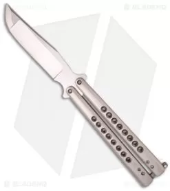 Chuck Gedraitis Knives Balisong #84 Titanium Butterfly Knife (4" Satin)